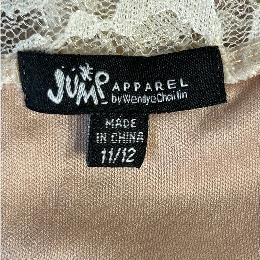 Jump Apparel Cocktail/Prom/Party Dress Juniors Cream/Nude Lace Size-11 EUC - Picture 11 of 12